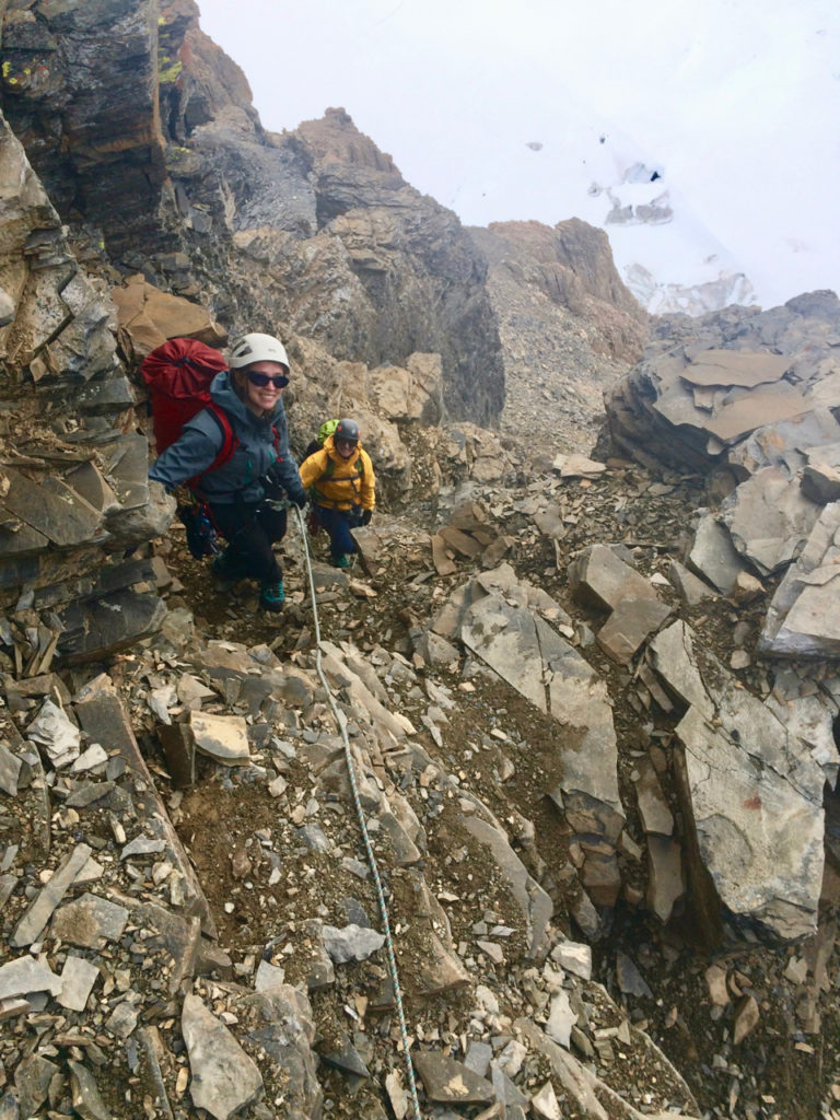 Up through the rocks on Mount A2 aka Little Athabasca