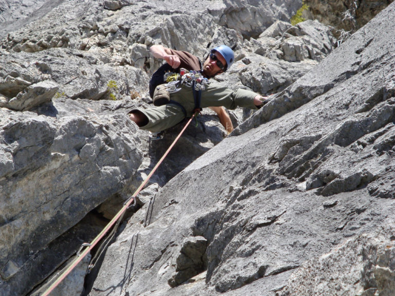 Guide leading on Geriatric rock climb EEOR