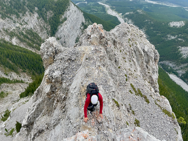 Ridge climb in the Canadian Rockies